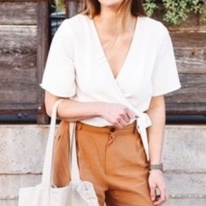 Tie Front Beige Top